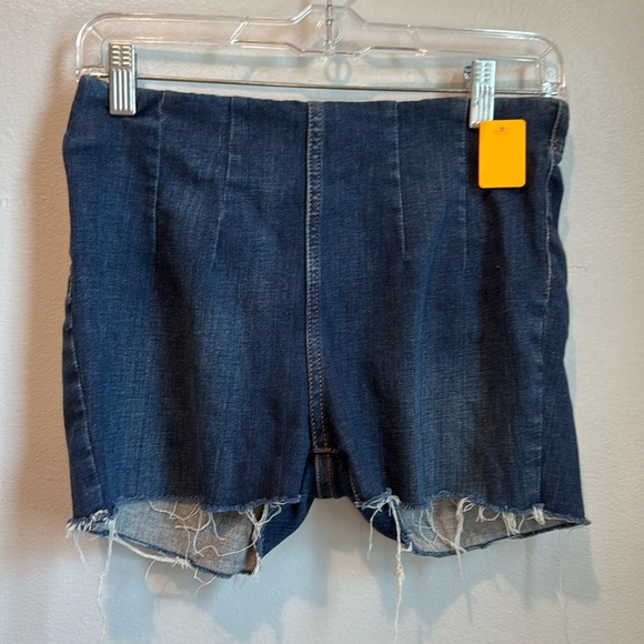 Free people 25 cotton elastic waist jean blue shorts - Picture 1 of 5
